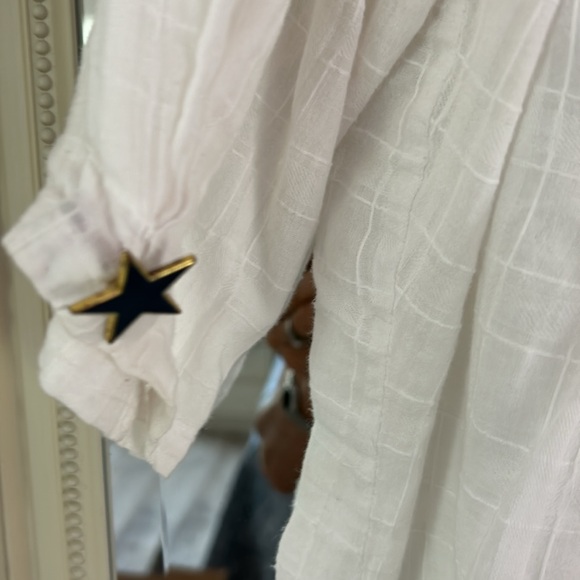 Avenue white eyelet look top/bathing suit coverup - Picture 5 of 7